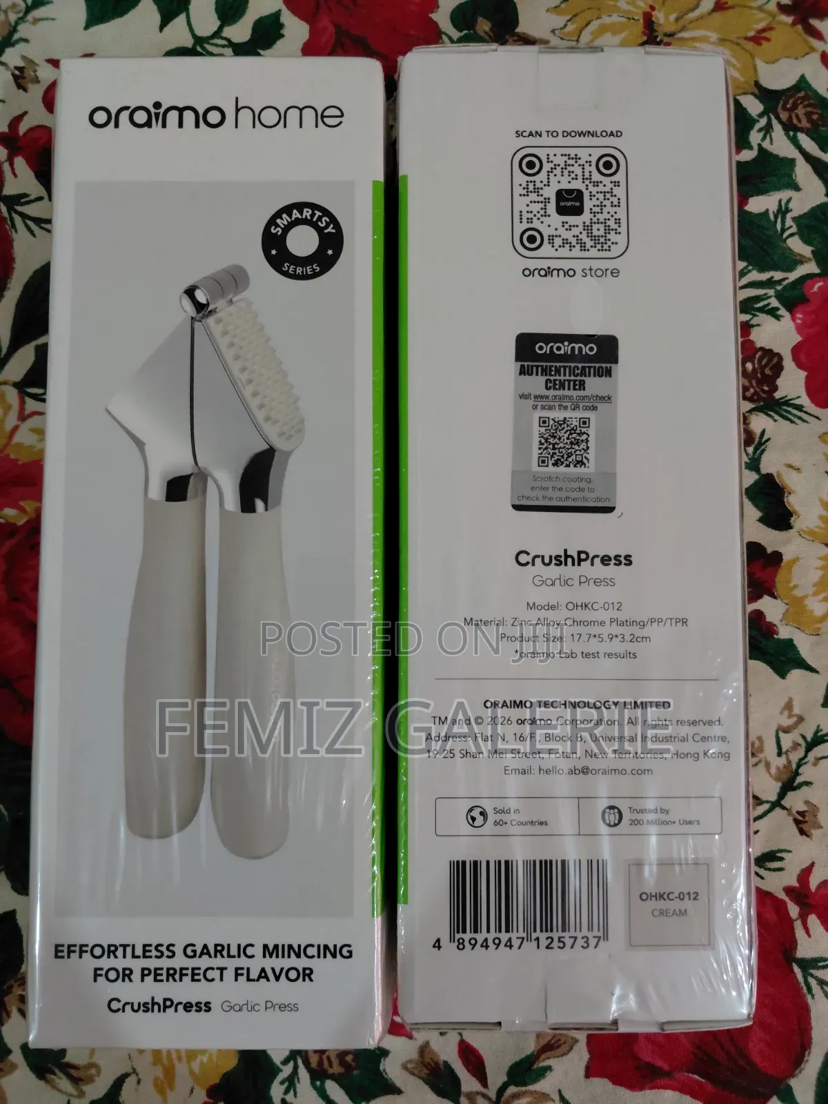 Oraimo CrushPress Garlic Press