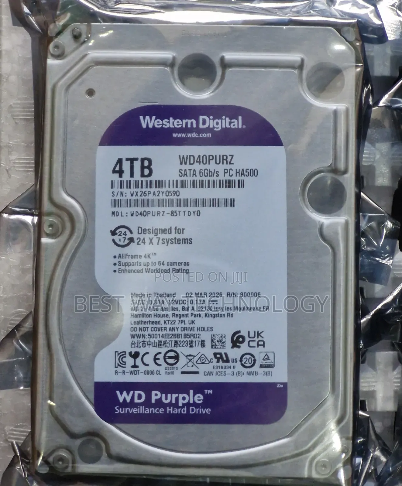 4tb Hard Drive WD Purple
