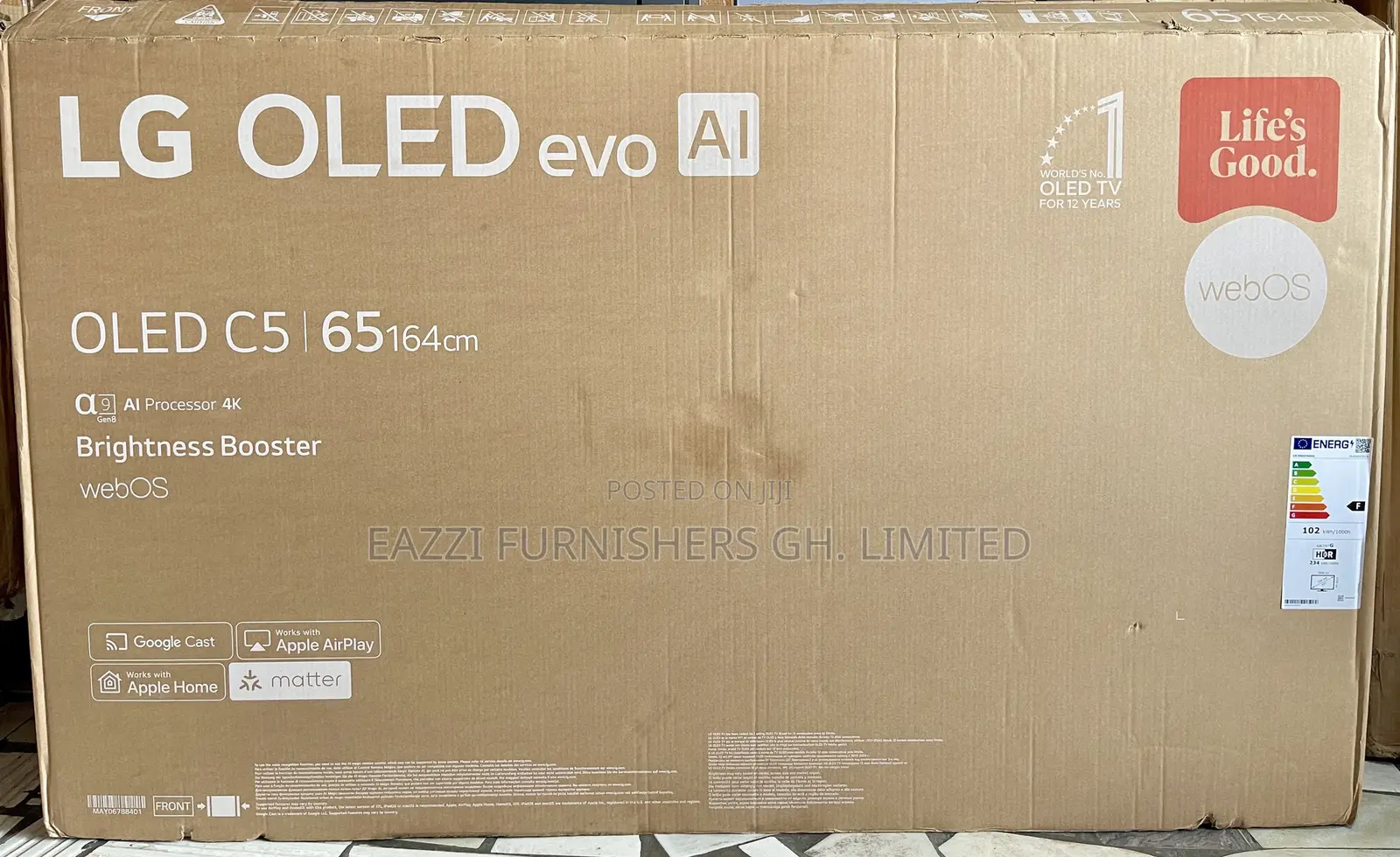 LG OLED 65 Inch C5 Smart at 144hz Gaming Active HDR+ UHD SATELLITE TV