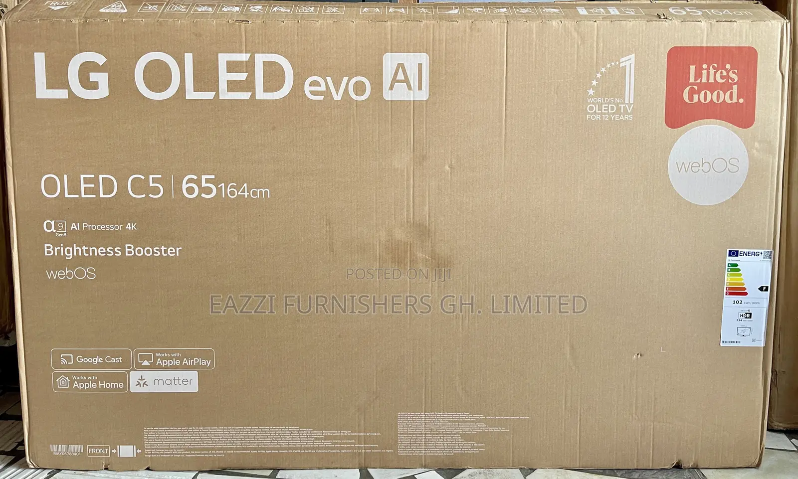LG OLED 65 Inch C5 Smart at 144hz Gaming Active HDR+ UHD SATELLITE TV