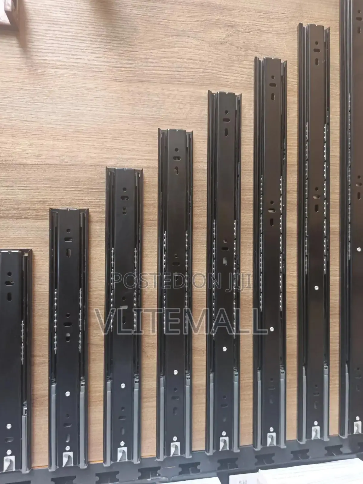 Black Steel Ball-Bearing Drawer Slides 25cm