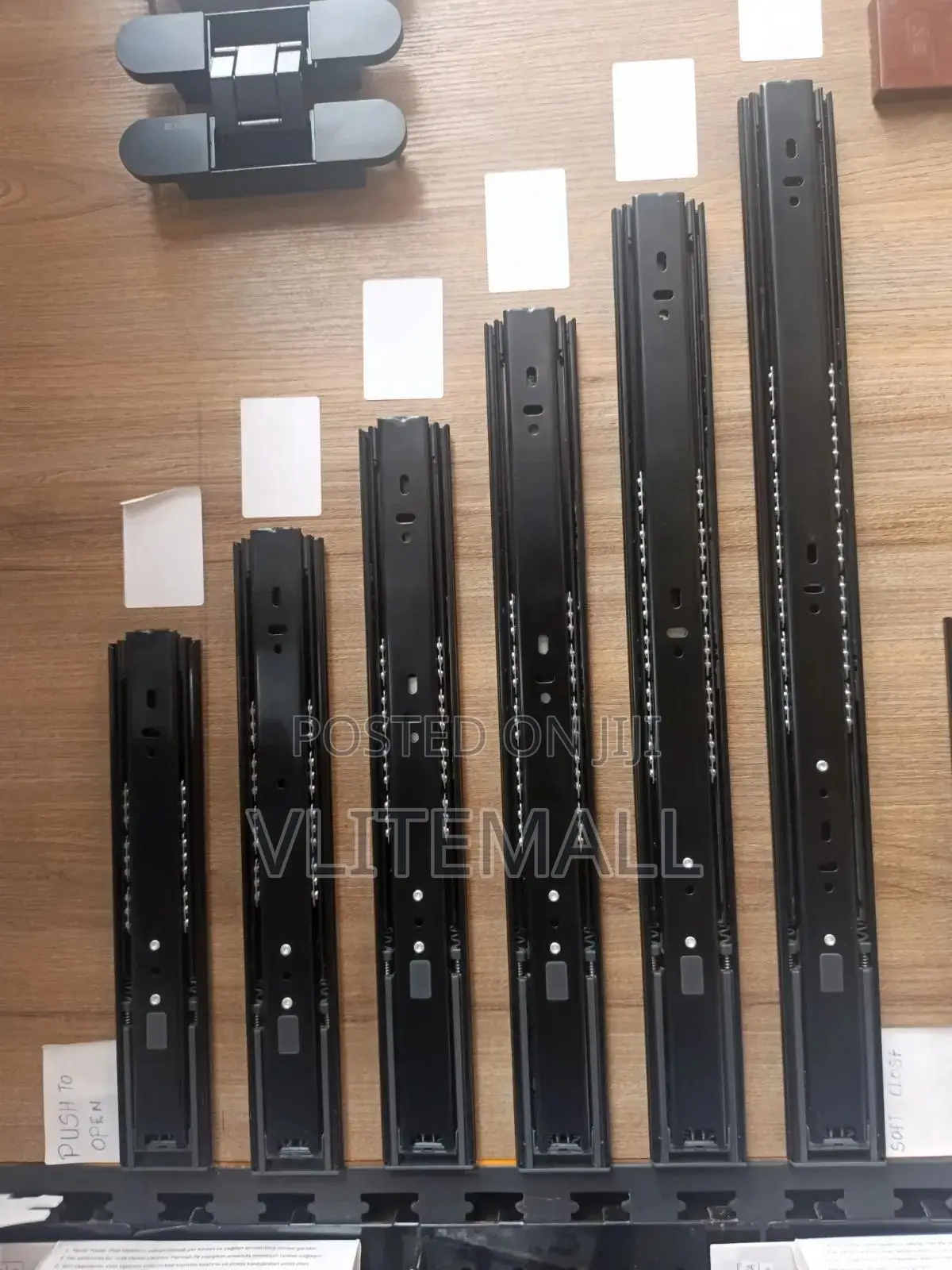 Black Steel Ball-Bearing Drawer Slides 25cm