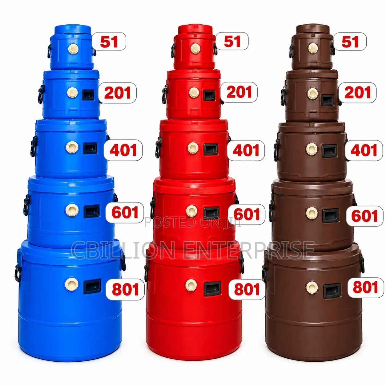 5-Piece Set 5L 20L 40L 60L 80L Insulated Food Warmer Barrel Set