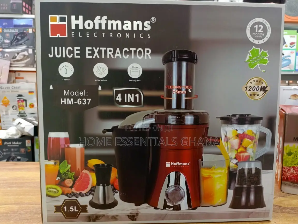 Hoffmans 4-in-1 Juice Extractor Blender, Grinder, Juicer and Chopper