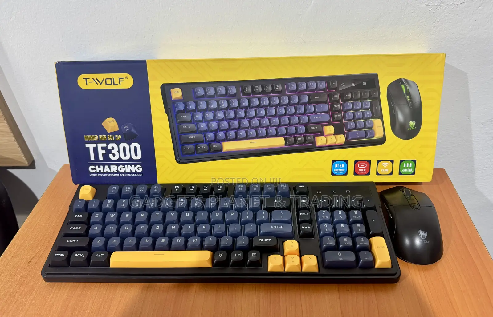 T-Wolf RGB Gaming Wireless Rechargeable Keyboard Mouse - TF300