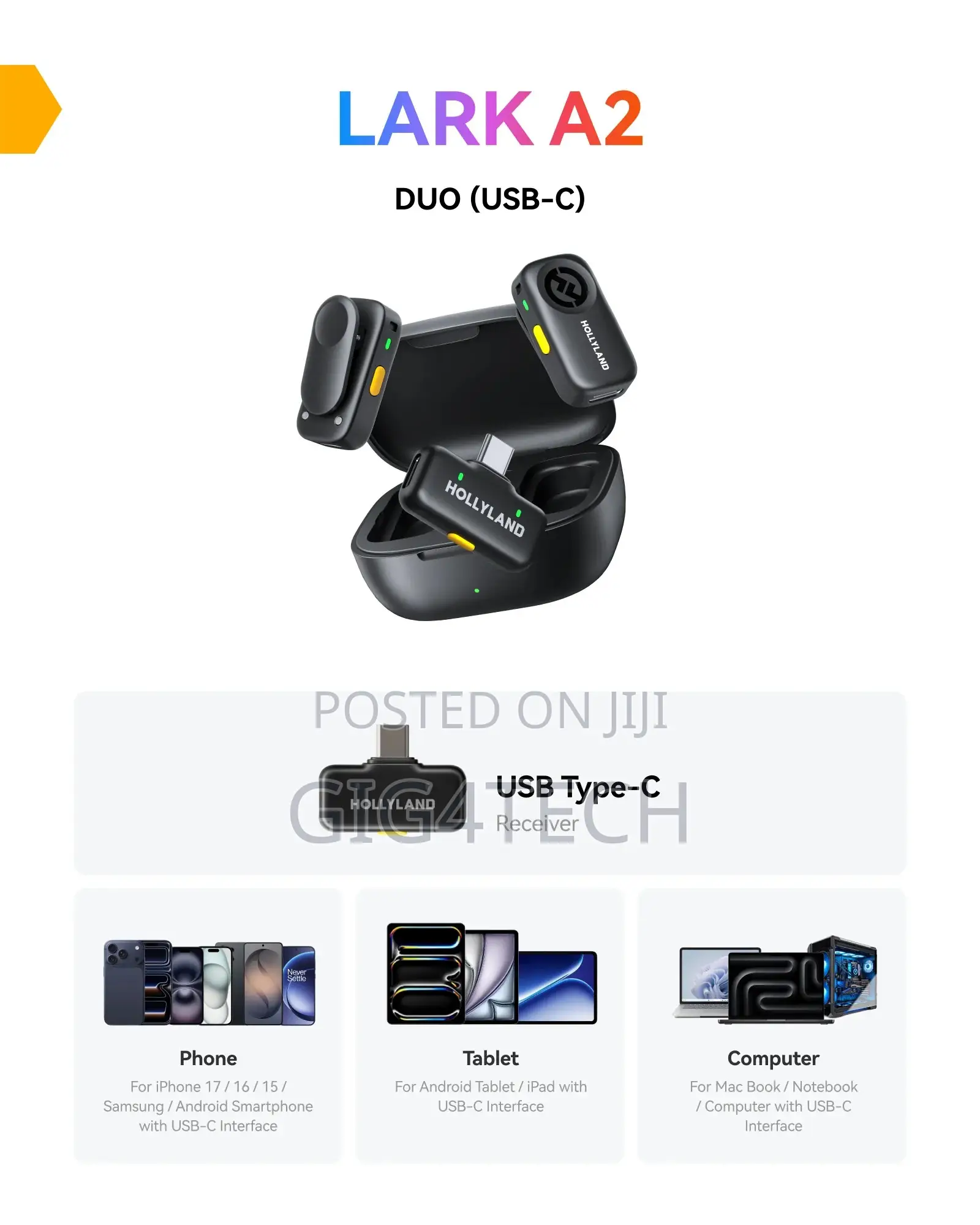 Lark A2 Duo (USB-C) Combo Wireless Microphone