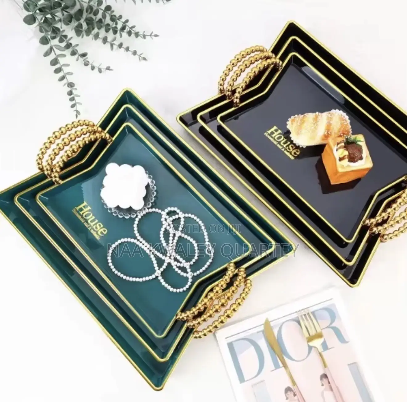 3pcs Plastic Serving Trays