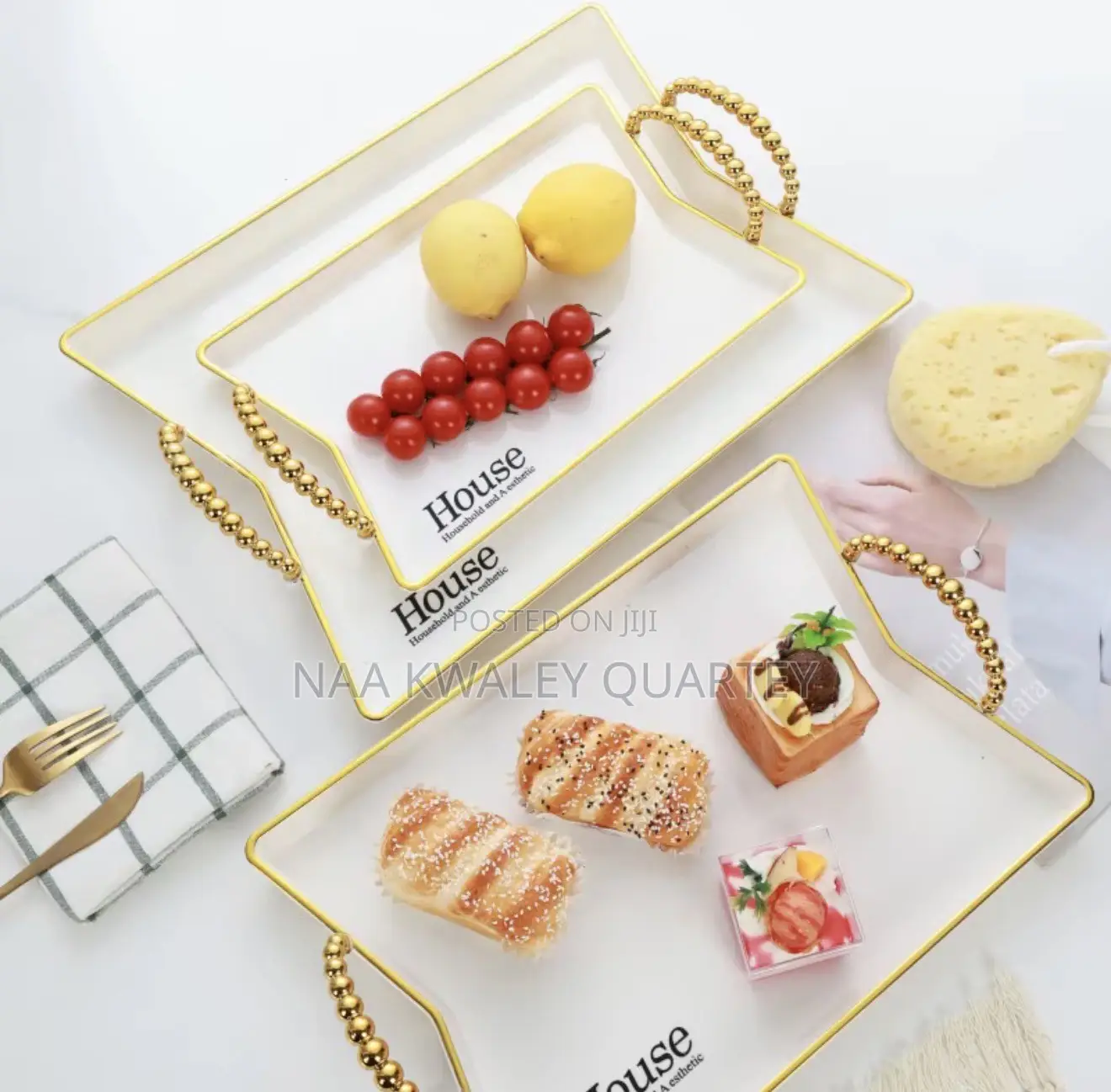 3pcs Plastic Serving Trays