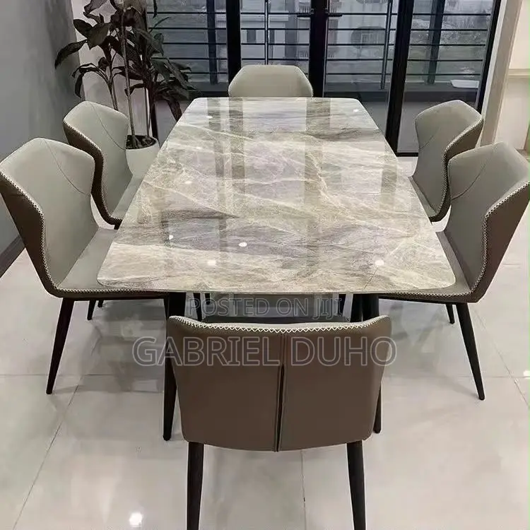 8 Seater Marble Dining Table Set