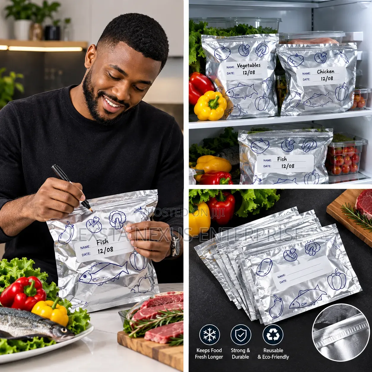 Aluminum Foil Fresh Keeping/Sealing Bags 10 in a Pack