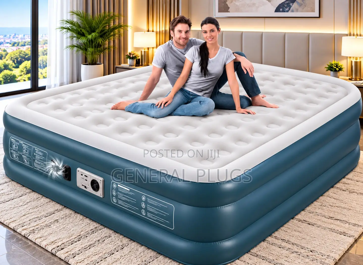 Spacious Automatic Inbuilt Pump Double Size Inflatable Air Mattress
