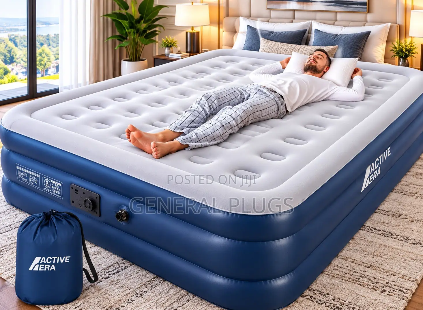 Spacious Automatic Inbuilt Pump Double Size Inflatable Air Mattress