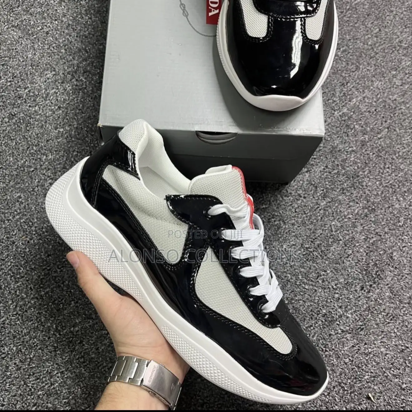 Prada America Cap White-Black