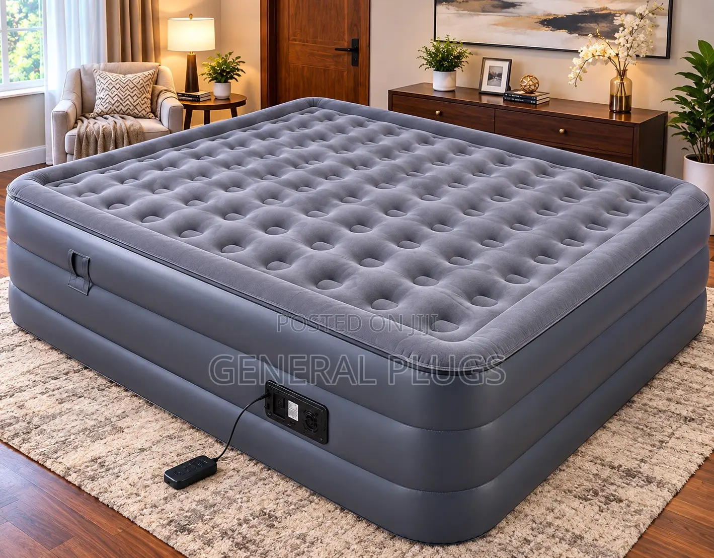 Luxury Camping Inflatable Double Size Air Mattres With Automatic Pump