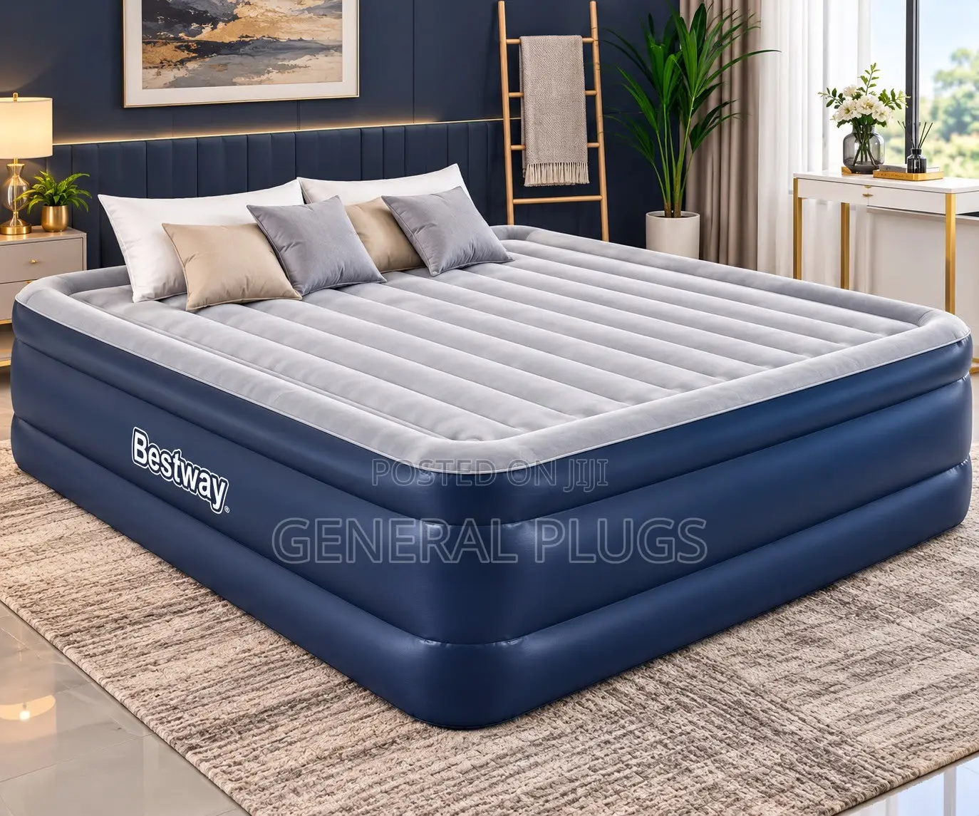 Original Luxurious Inflatable Double Size Air Mattress Automatic Pump
