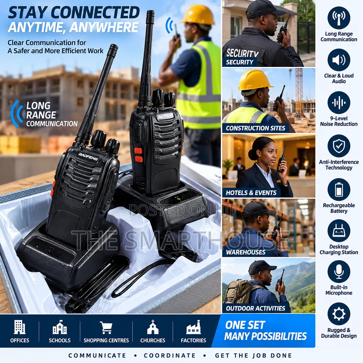 Smart Two-Way Walkie Talkie Set — Long-Range Communication