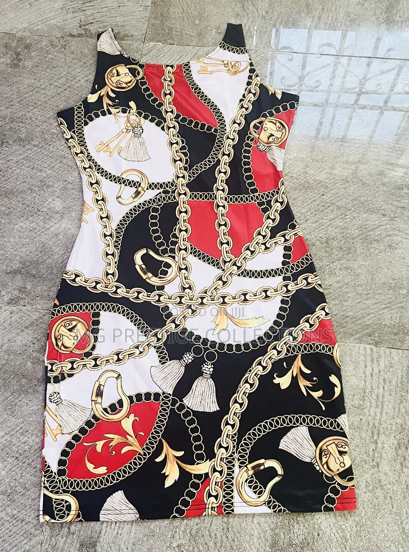 The Chain Print Sleeveless Bodycon Mini Dress