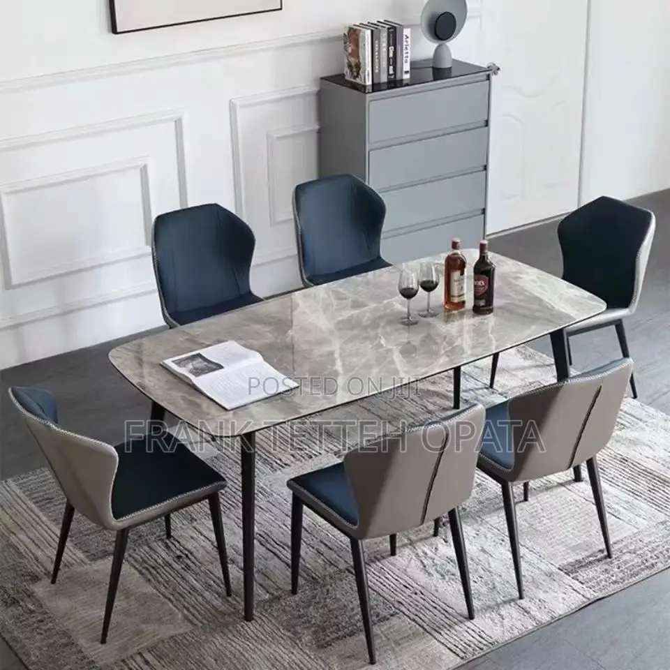 8 Seater Marble Dining Table Set