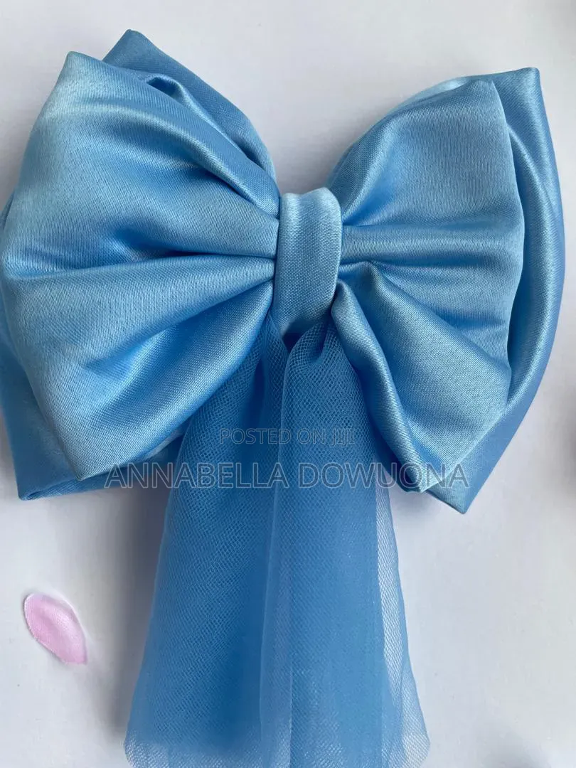 Blue Satin Ribbon Bows for Gift Packaging