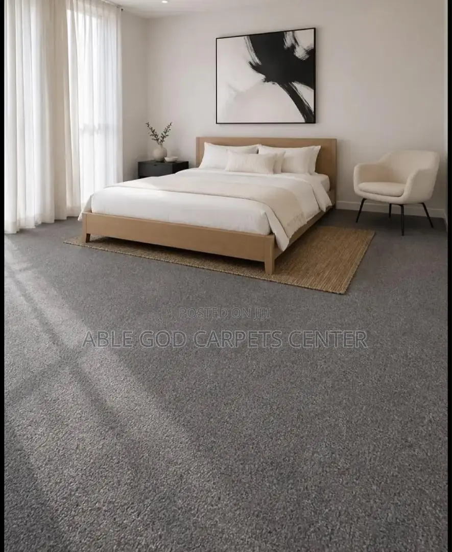 Gray Fluffy Woolen Carpets for Bedroom, Living Room and Office