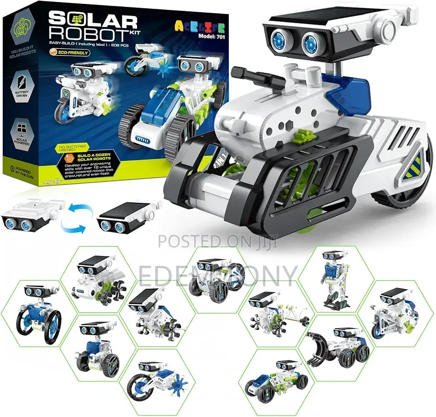 Solar Robot Toy 12-in-1 STEM Kit for Kids 8-12 Educational Fun