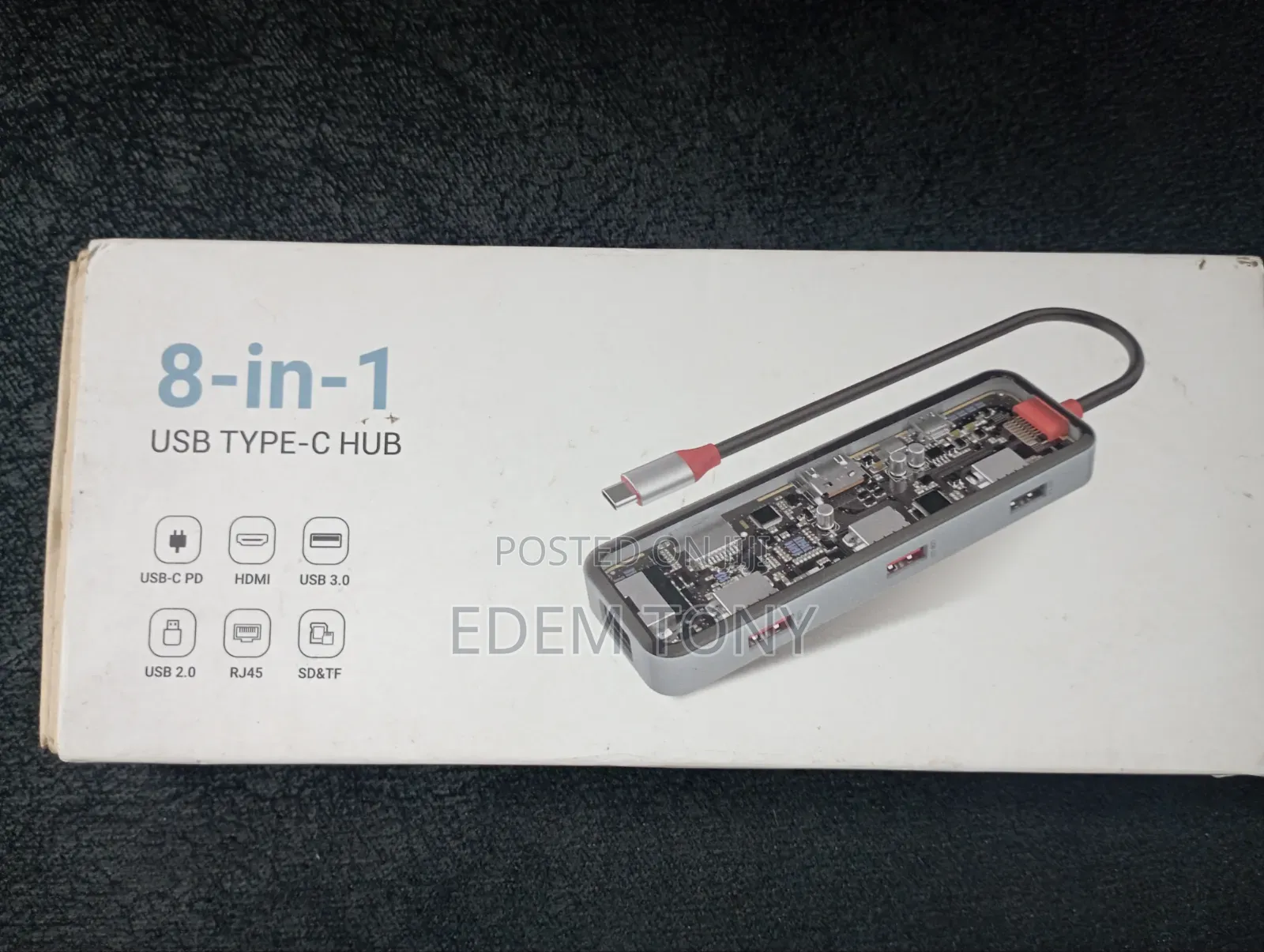 8-in-1 USB Type-C Transparent Multiport Hub Adapter