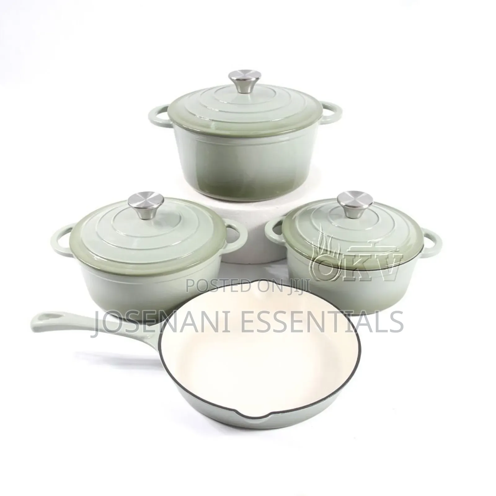 Cast Iron Cookware Set | 4-Piece Enamel Pots Skillet | GHC 1,200