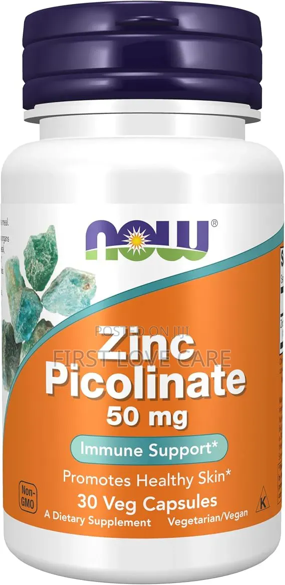 NOW Zinc Picolinate 50 Mg 30Veg Capsules Immune Support*
