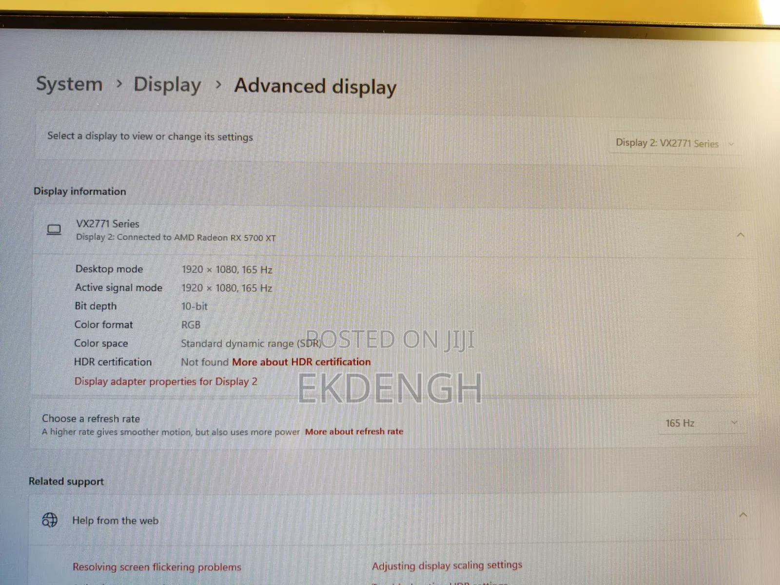 ViewSonic VX2771-HD-PRO | 27" 1920×1080 165Hz IPS HDMI DP