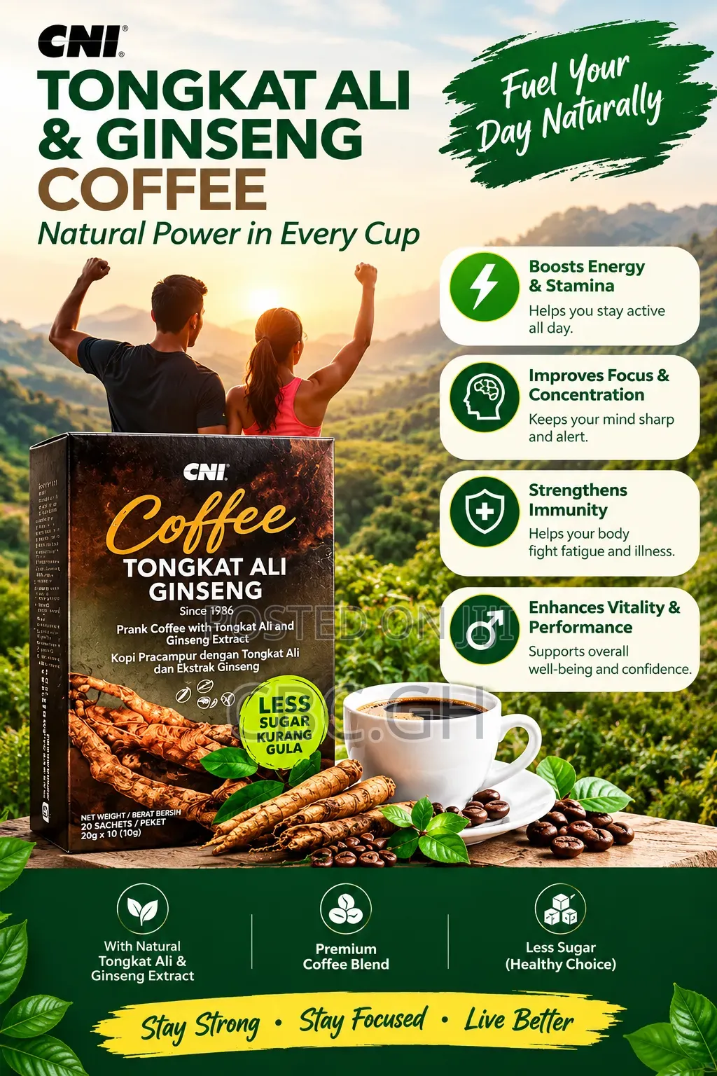 Tongkat Ali Ginseng Coffee Low Sugar
