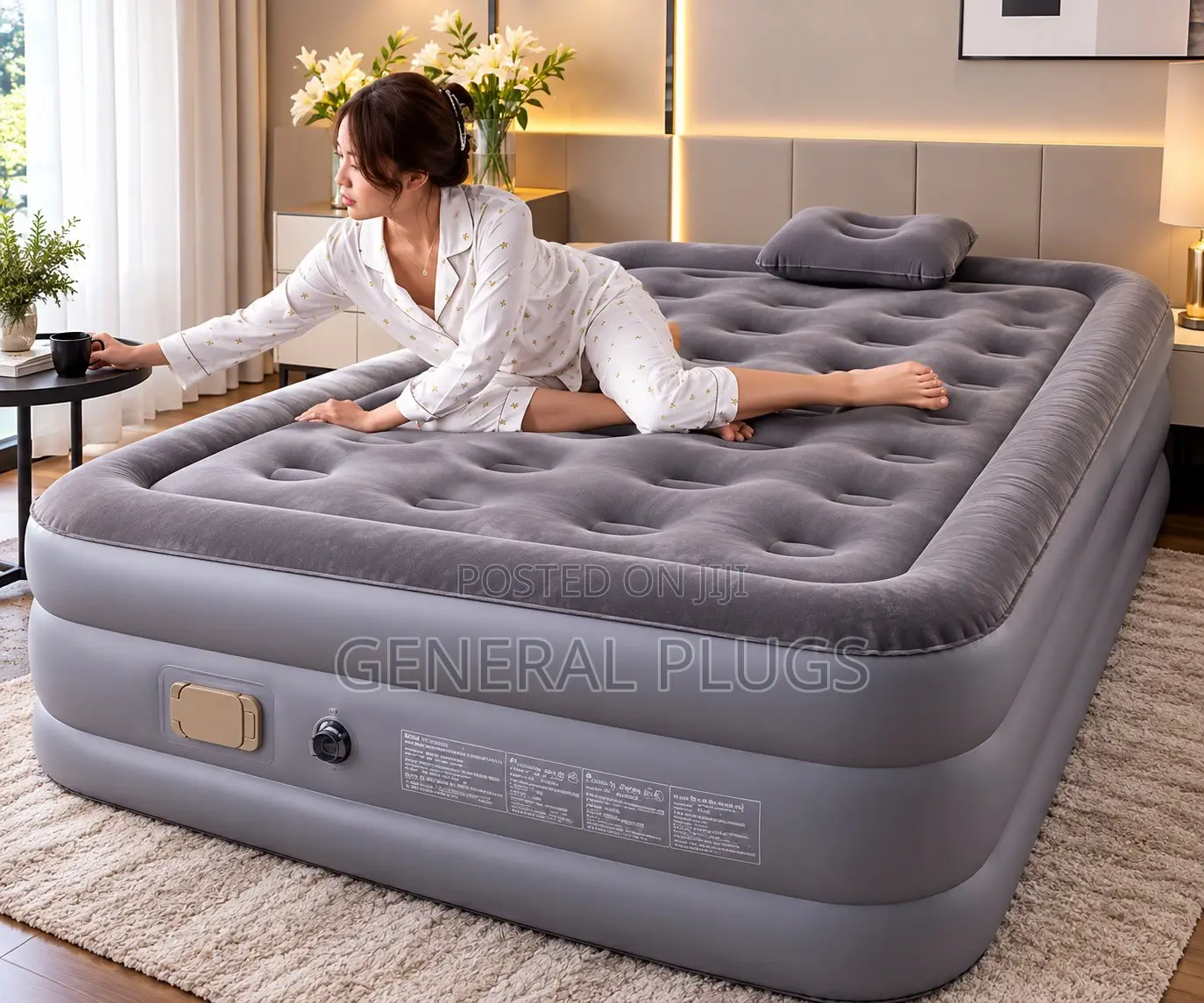 Modern Tough Automatic Inbuilt Pump Double Size Air Inflatable Mattres