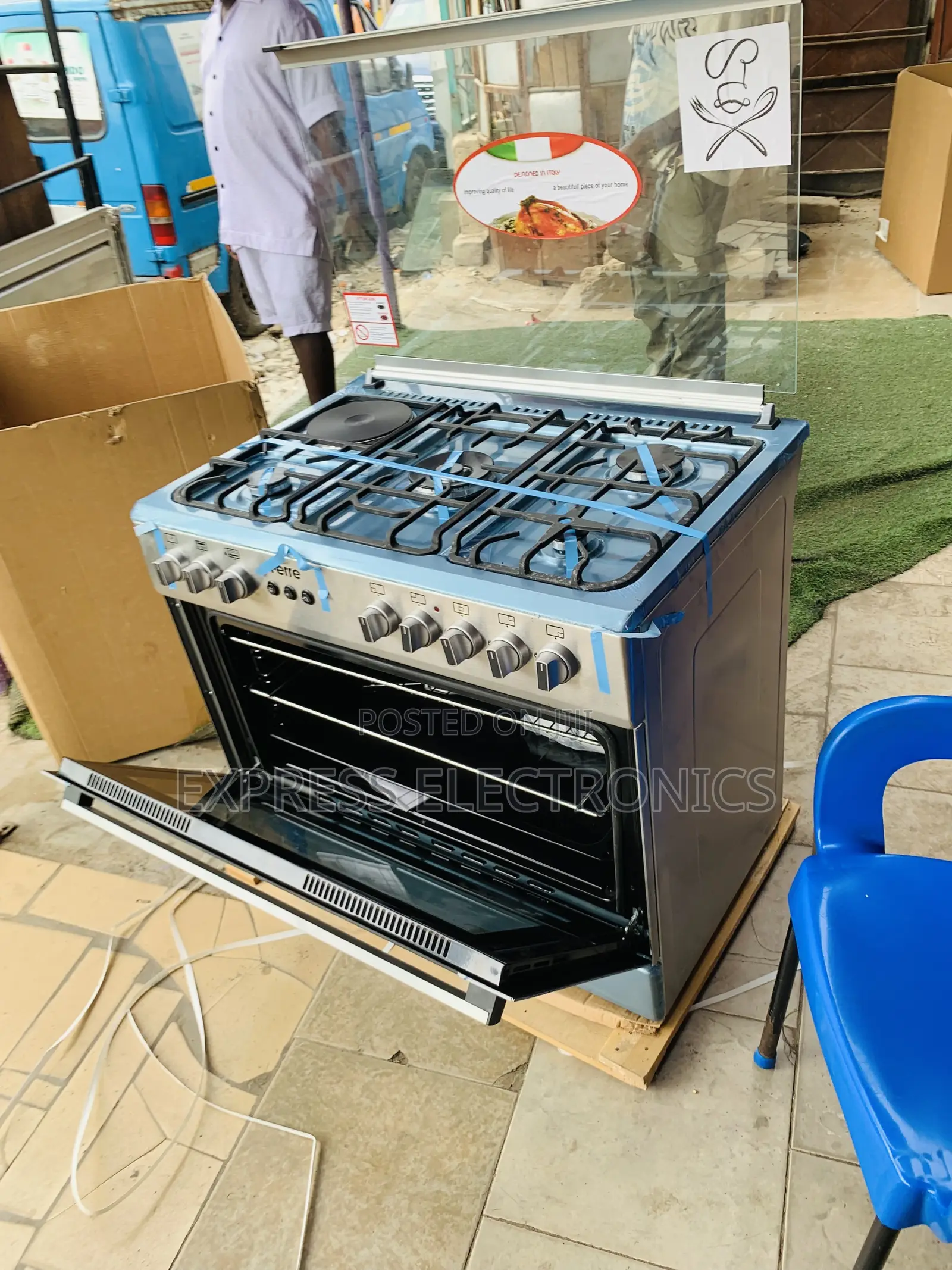 Very Price Gas Electric 4-1 Stove Oven Rotisserie Grill 60/90