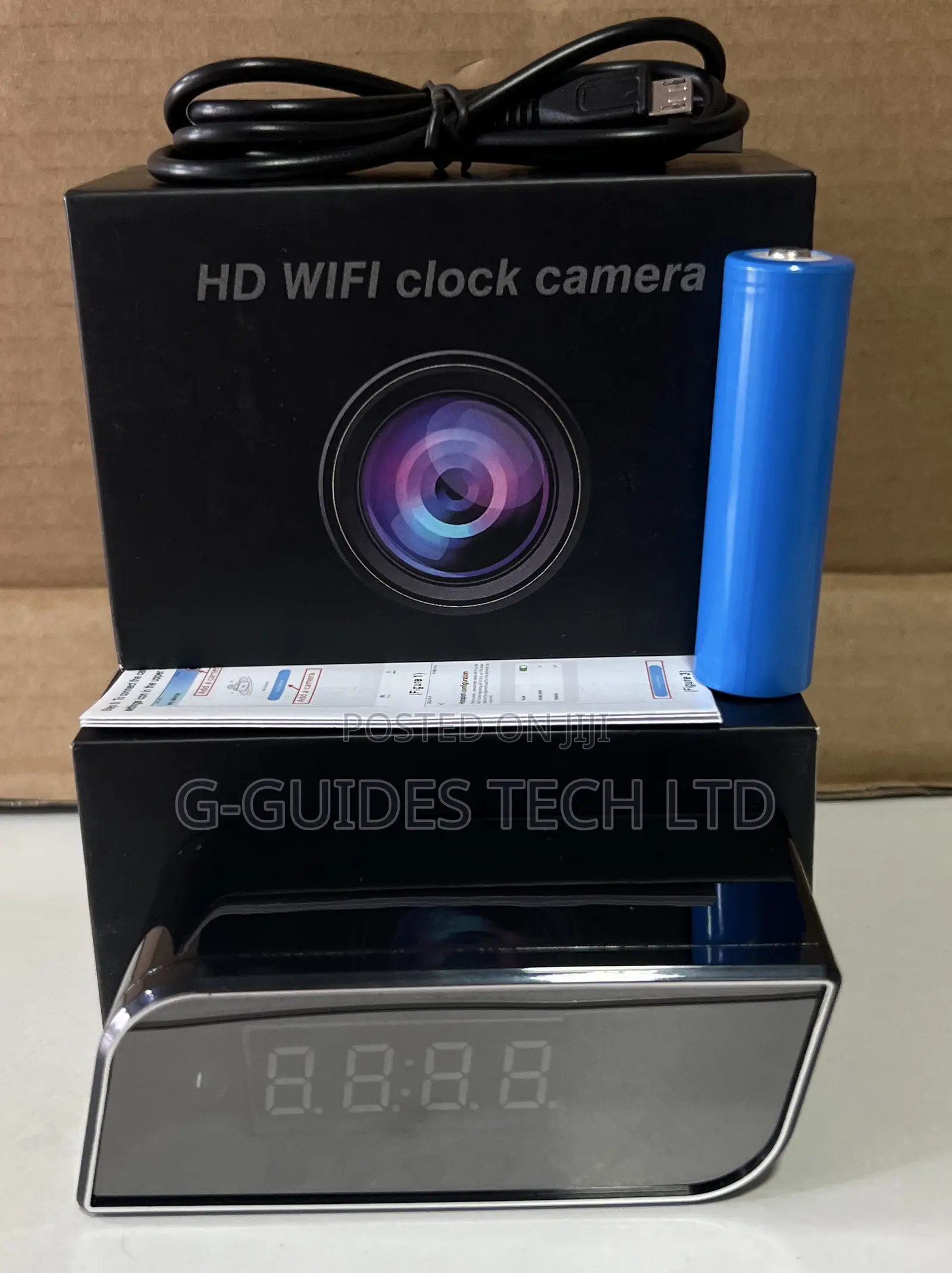 Digital Wi-Fi Clock Camera, HD WiFi Spy Clock Camera