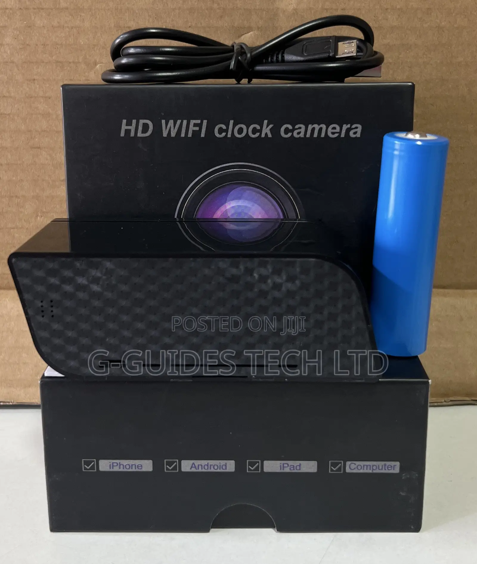 Digital Wi-Fi Clock Camera, HD WiFi Spy Clock Camera