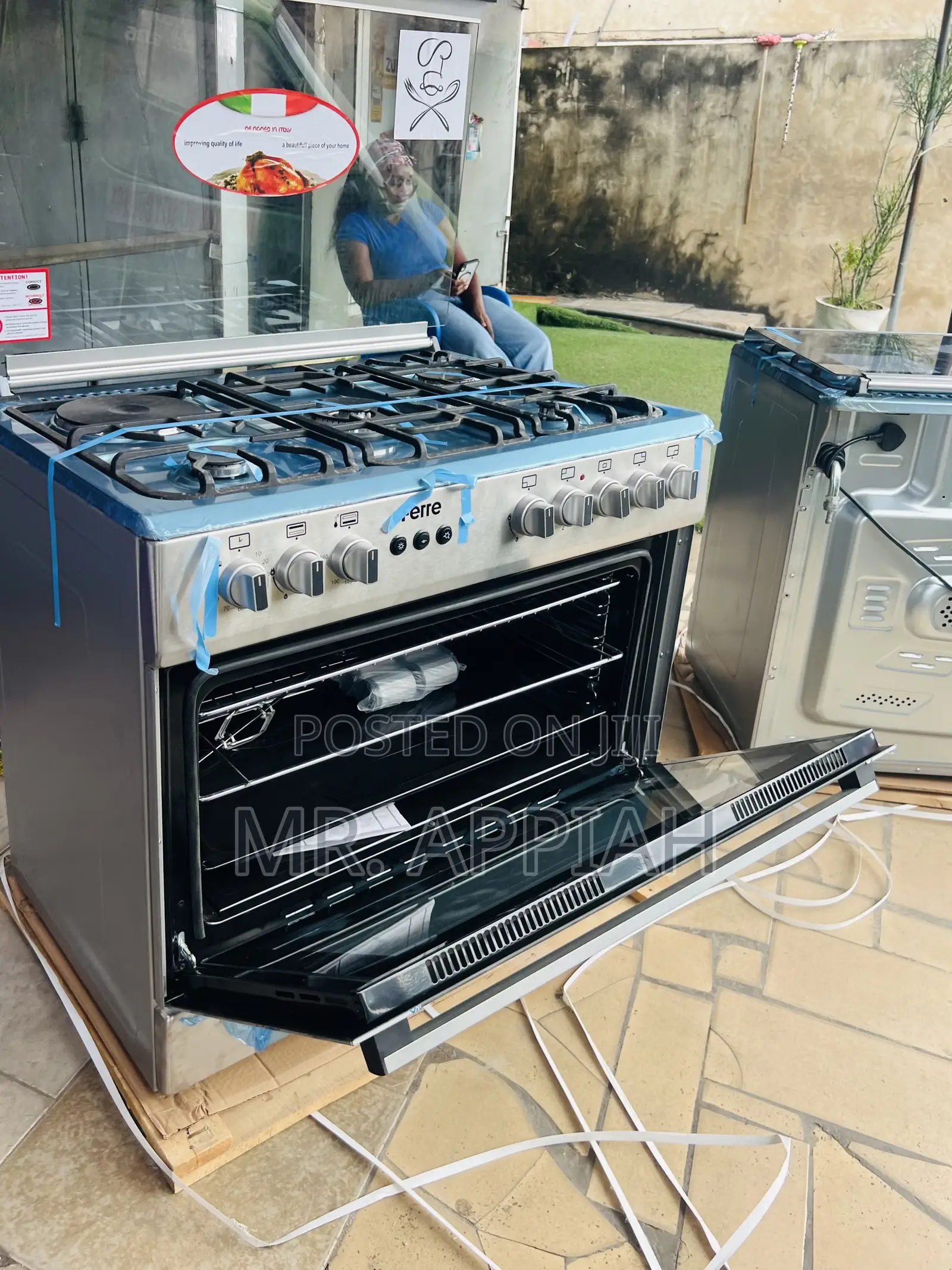 Latest Ferre 60x90 4 Gas + 1 Electric Cooker(Auto Rotisserie) Gray