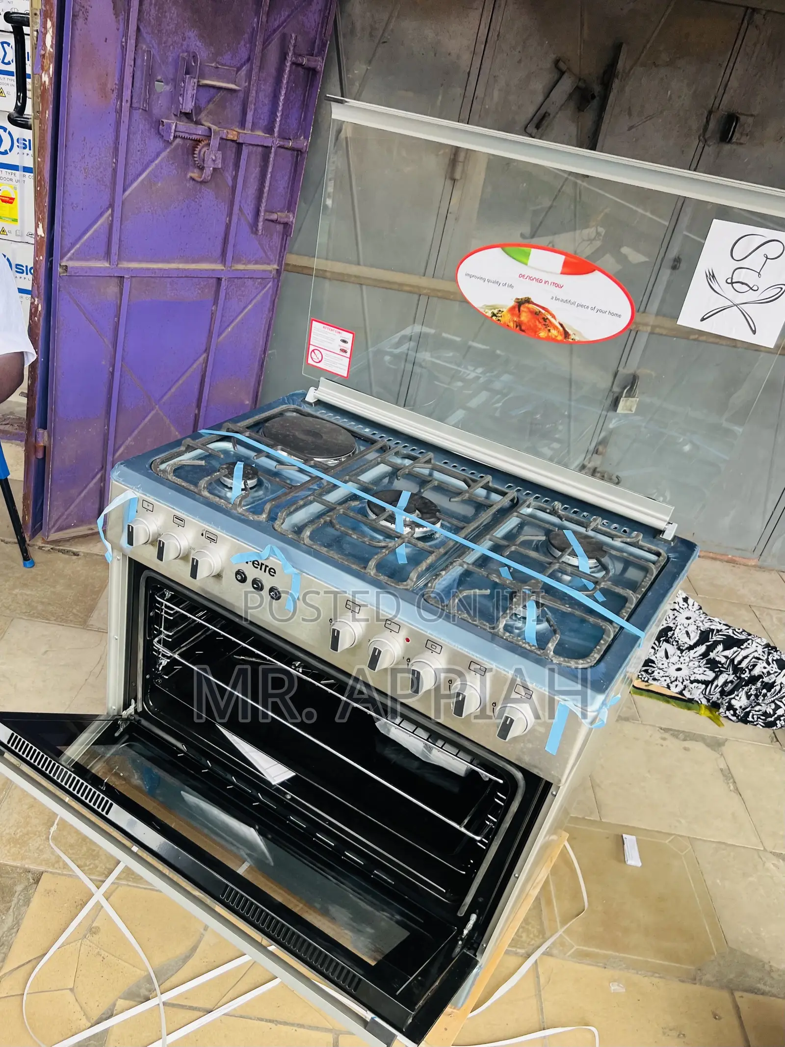 Latest Ferre 60x90 4 Gas + 1 Electric Cooker(Auto Rotisserie) Gray