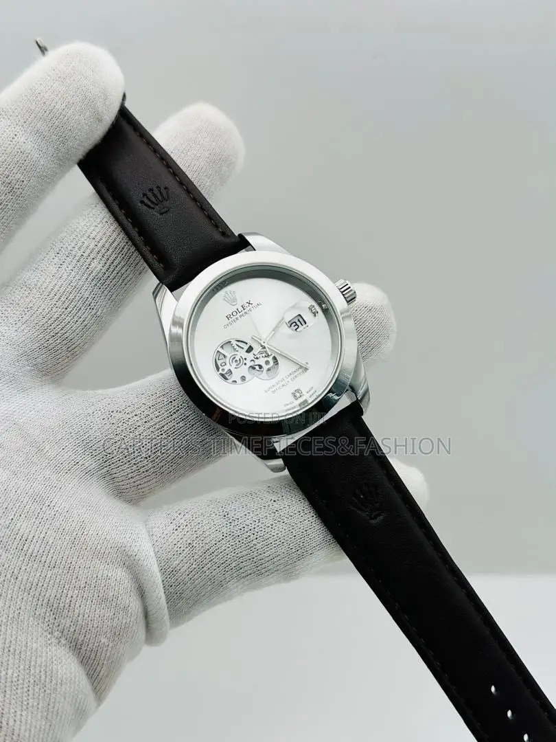 Rolex Leather Watch Unisex