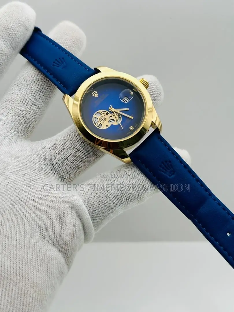 Rolex Leather Watch Unisex