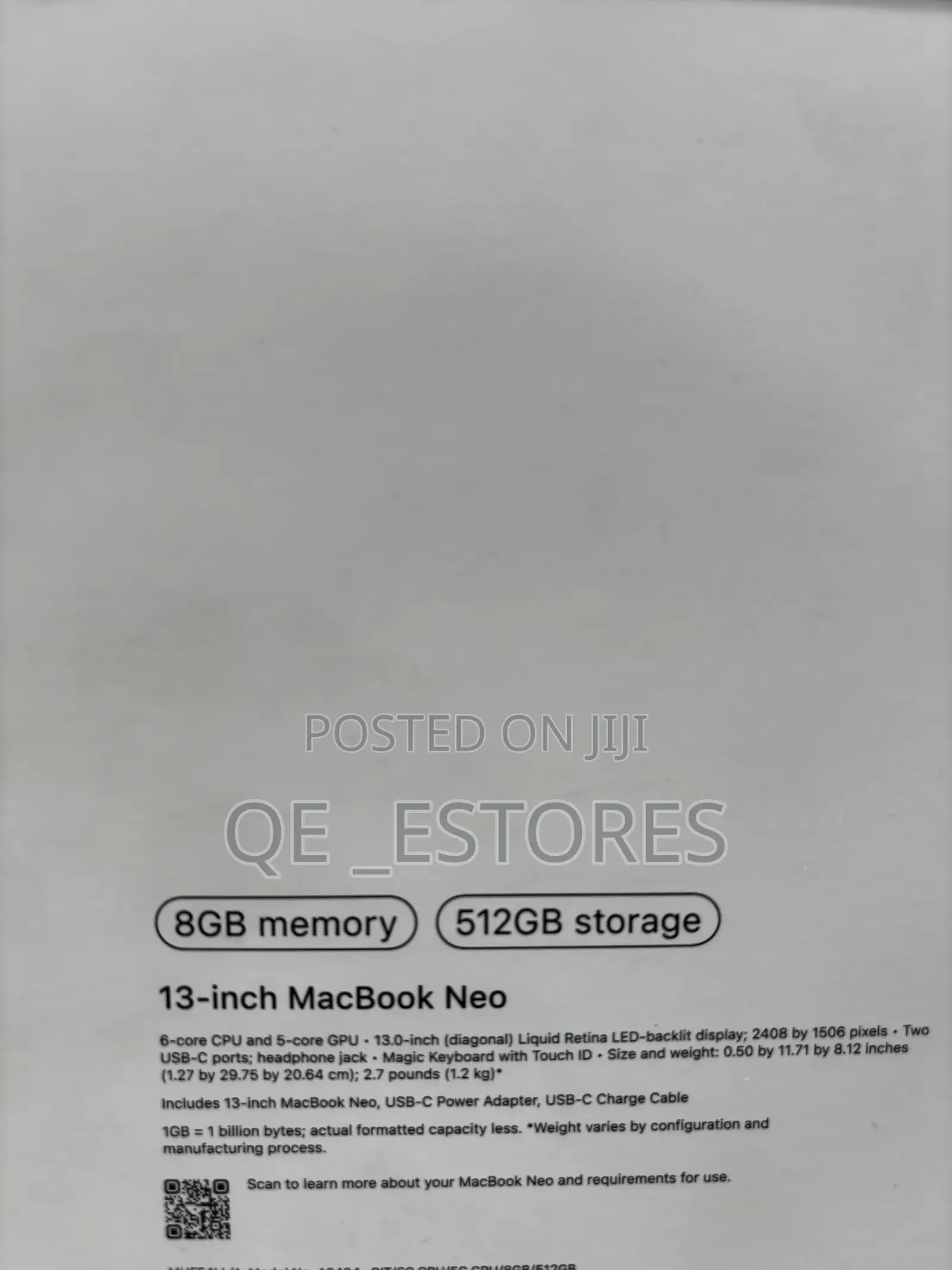 New Laptop Apple MacBook Neo 2026 8GB AMD A6 SSD 512GB