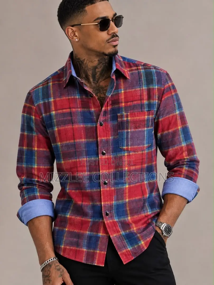 Gentlemen Checked Long Sleeves Shirt M-3xl