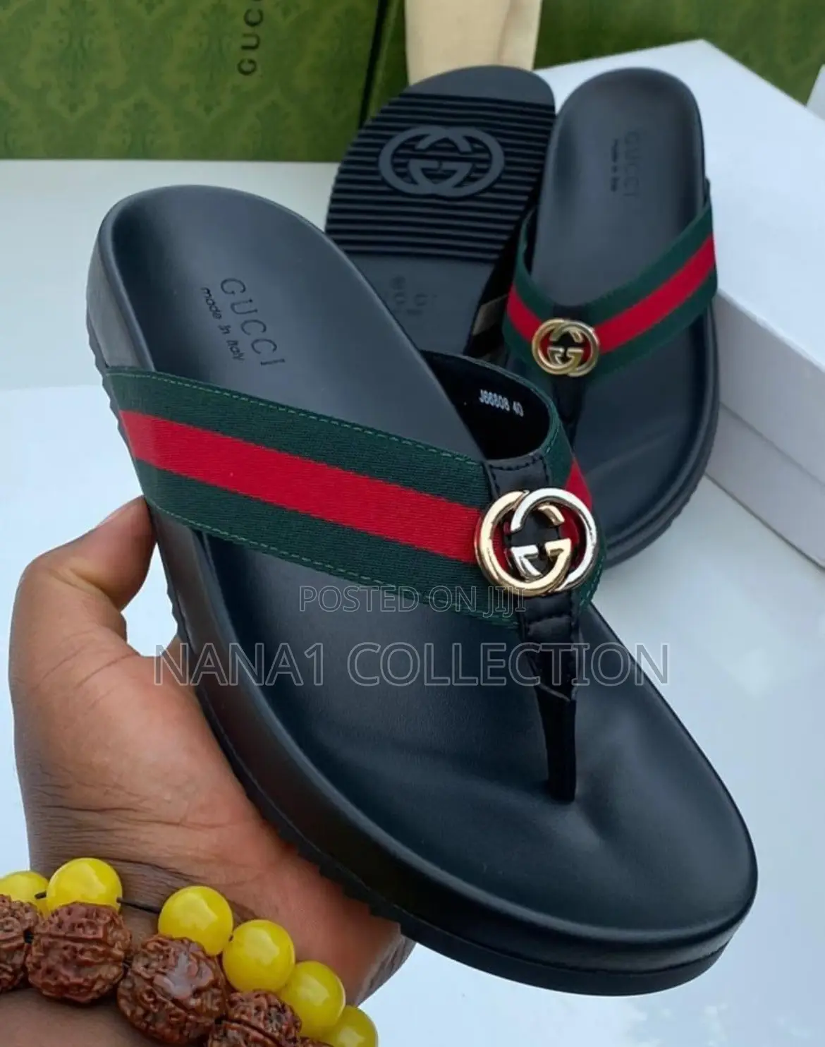 Men’s Original Gucci 3 Straps Slippers