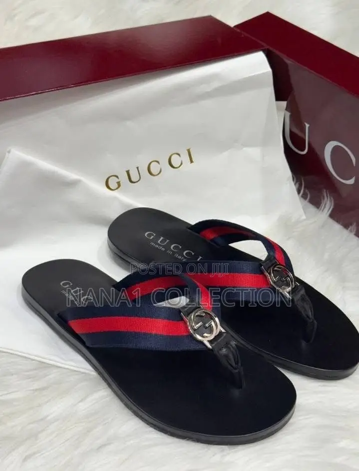 Men’s Original Gucci 3 Straps Slippers