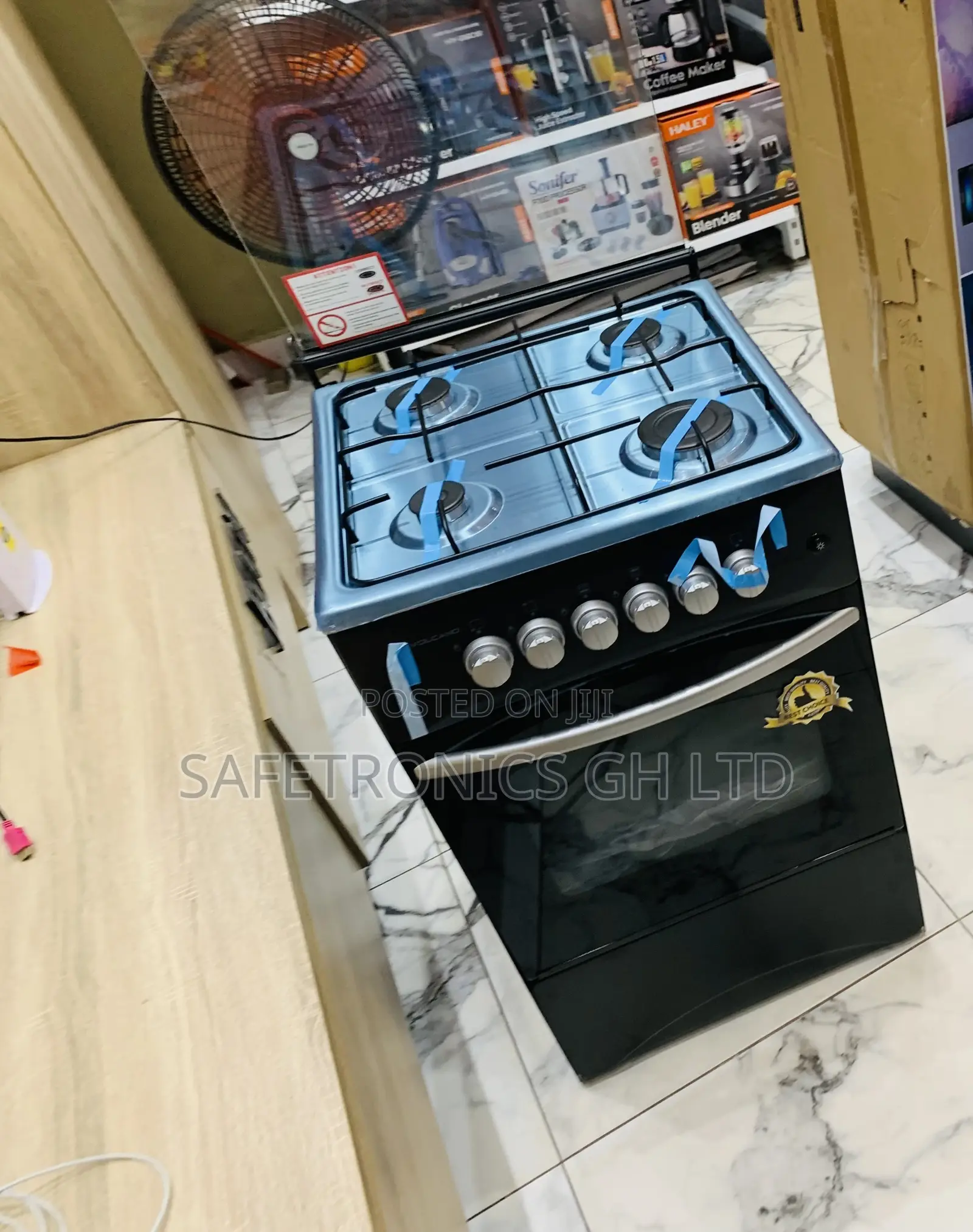 Super Powerful Black Volcano 4 Gas Cooker (50x50) Oven Grill