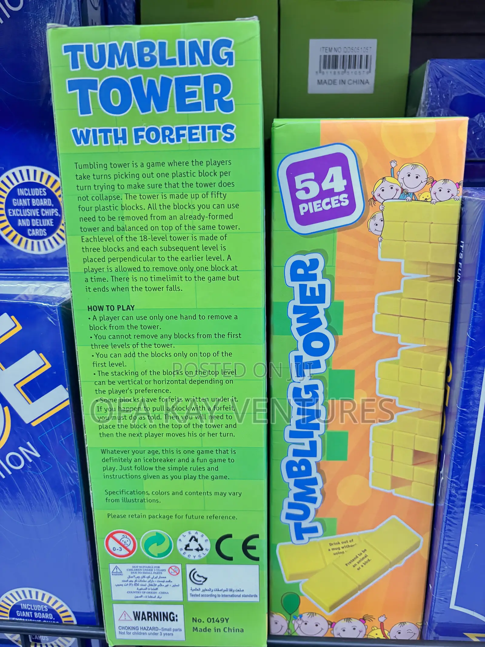 54pcs Tumbling Tower Jenga Toy