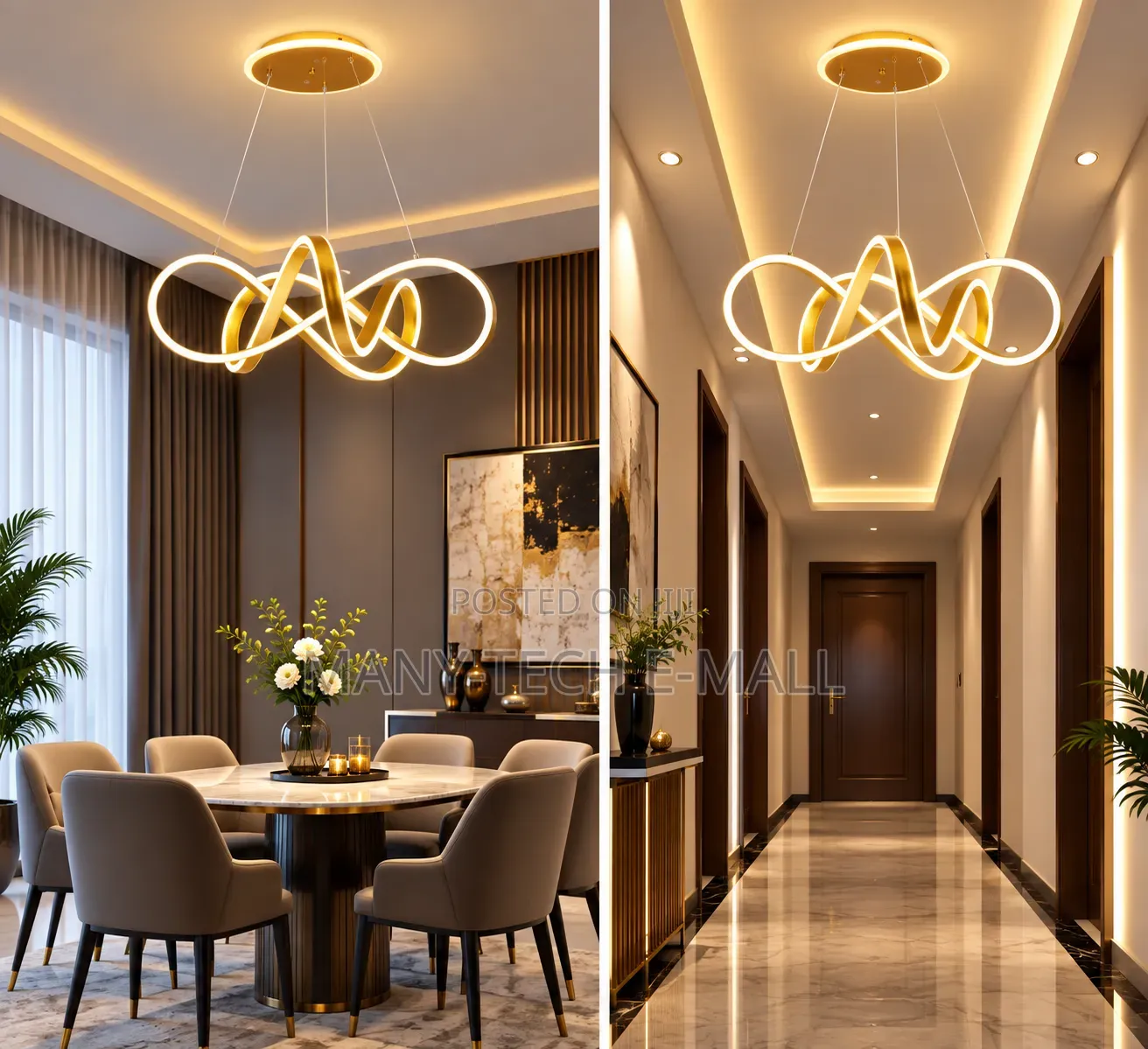 Golden Chandelier Light.
