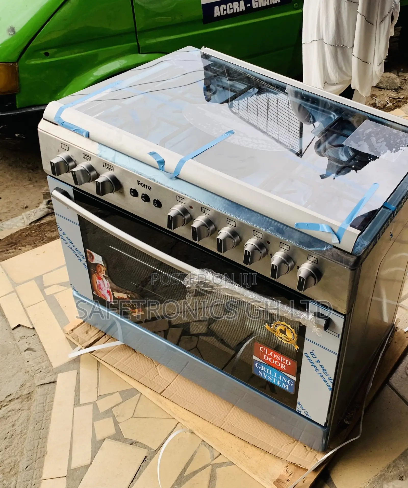 Essential Modern Ferre __ 4 Gas 2 Electric Grey Oven Grill Cooker