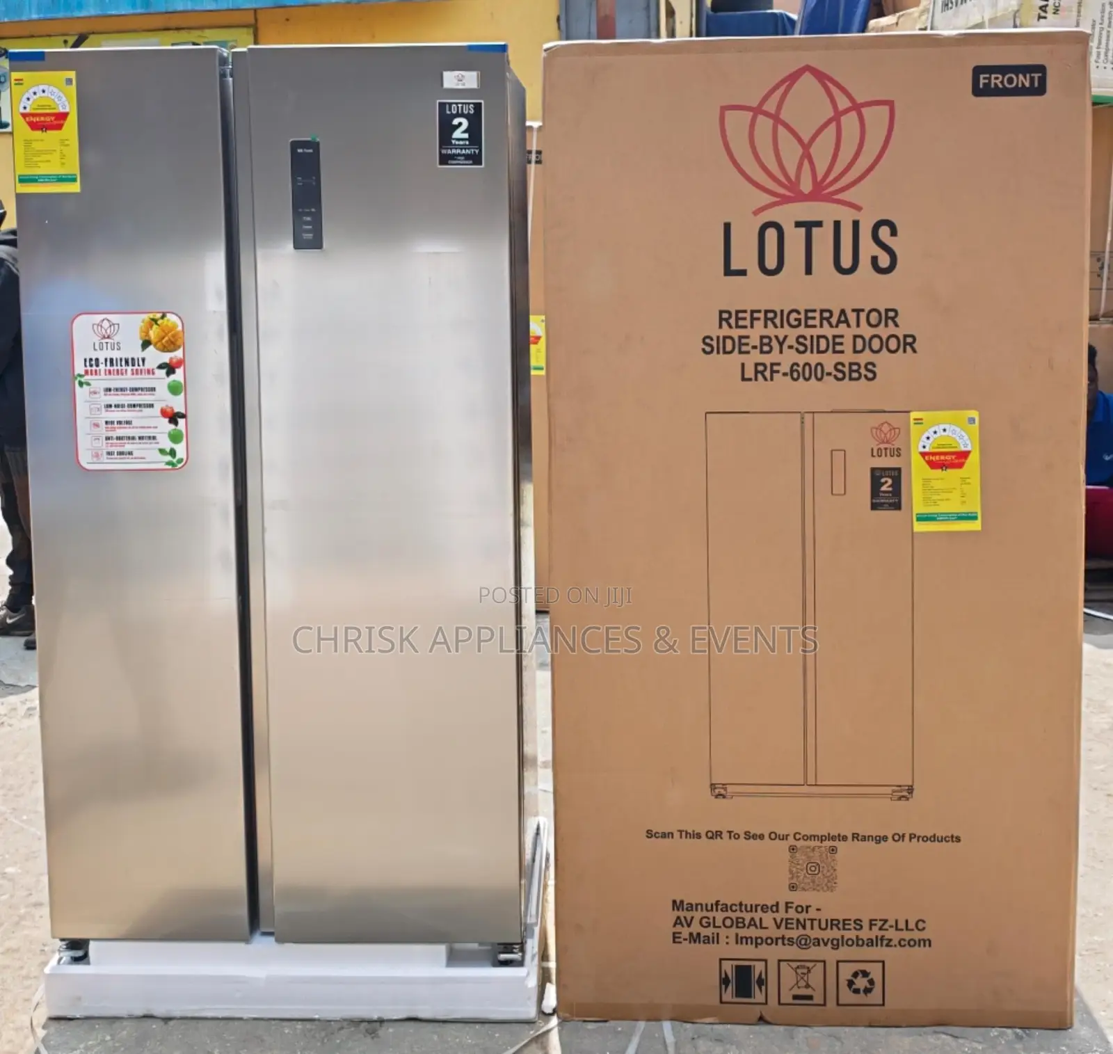 Lotus 525l Side-by-Side Refrigerator – LRF-600-SBS