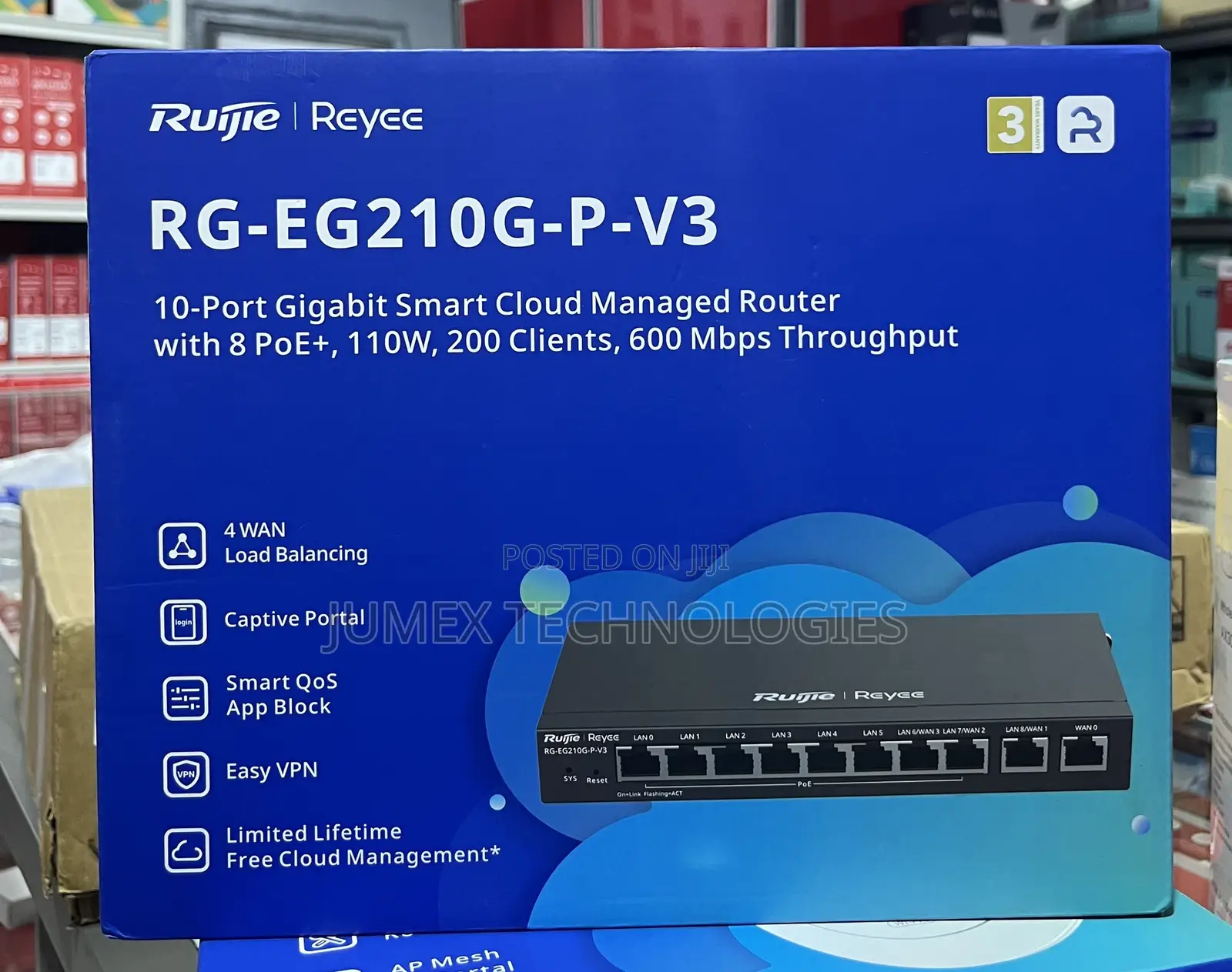 Ruijie RG-EG210G-P-V3 10-Port Gigabit Smart Cloud Managed Router