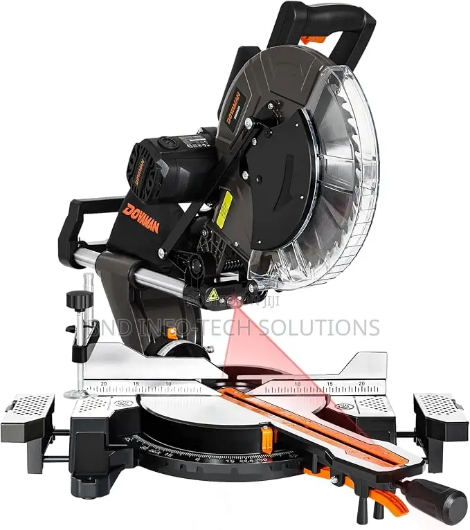 DOVAMAN 12-Inch Dual-Bevel Sliding Compound Miter Saw and Stand, 15Amp