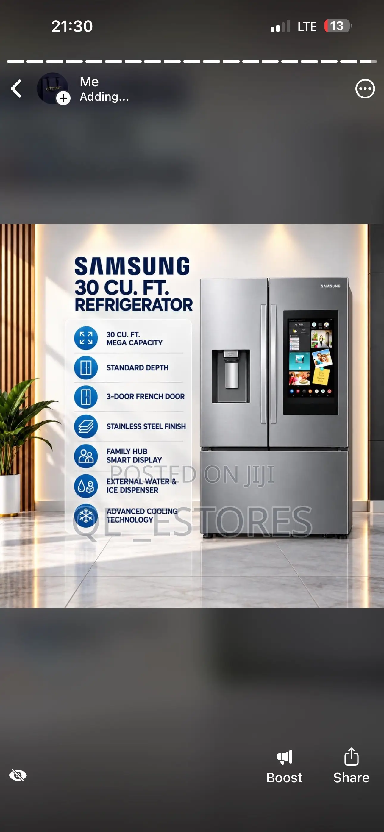 Samsung 30cu. Ft. Refrigerator